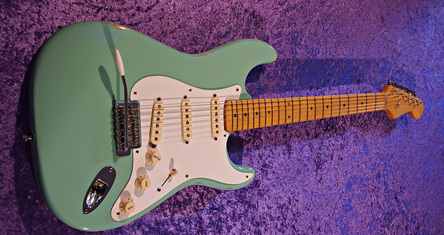 stratocaster fender All Parts Wood apw guitars neck stratocaster surf green